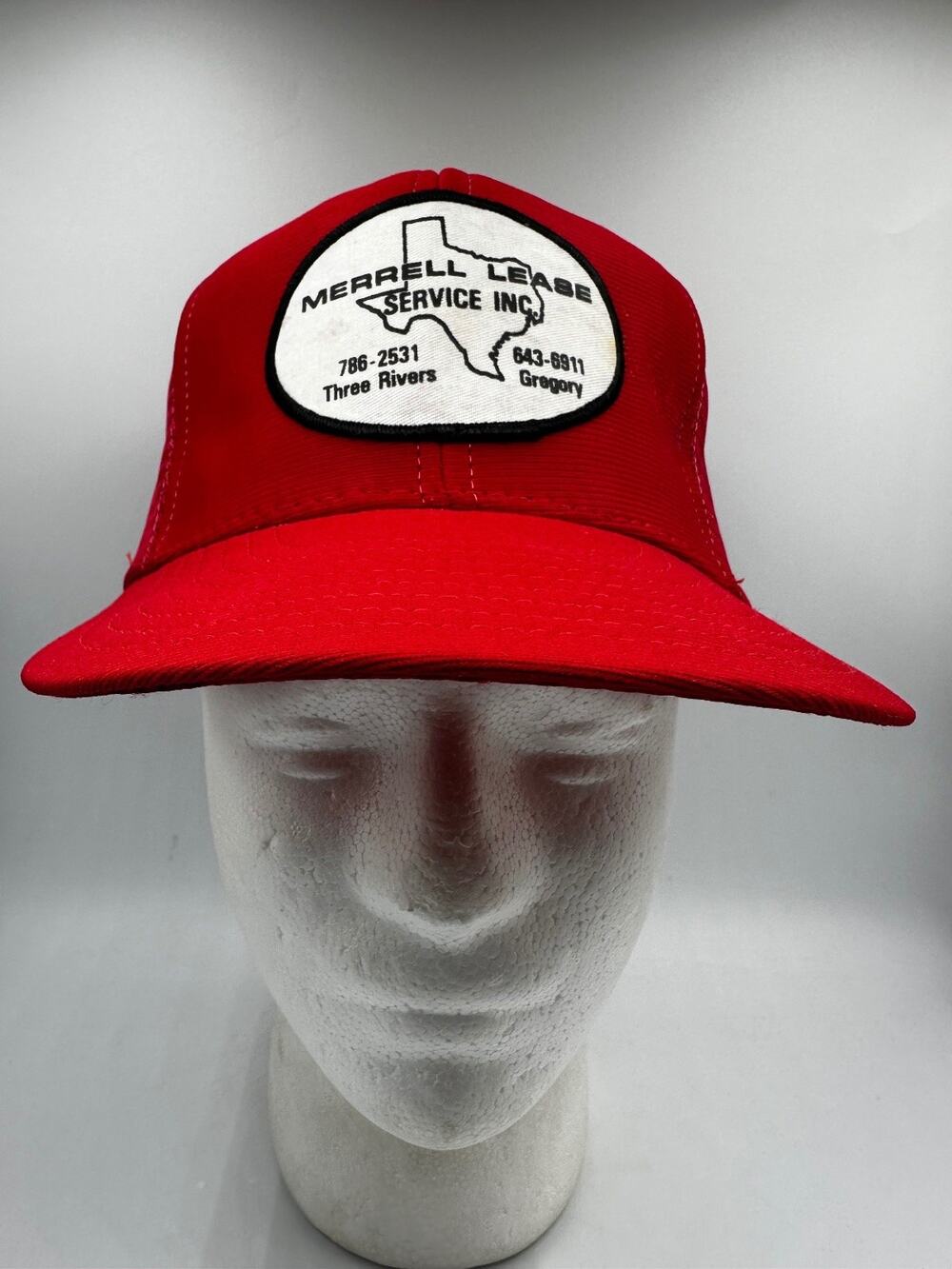 Merrell Lease Service Inc Trucker Hat Red Mesh Snapback Patch Men’s OS